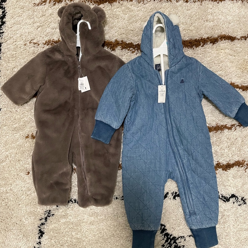 New! GAP Cozy Blue Quilted Kids One Piece